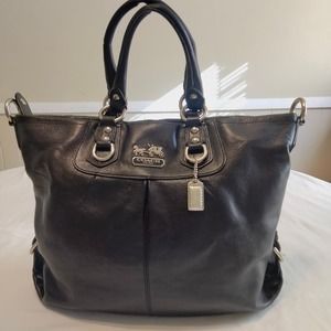 Coach Black Leather Purse Satchel Handbag